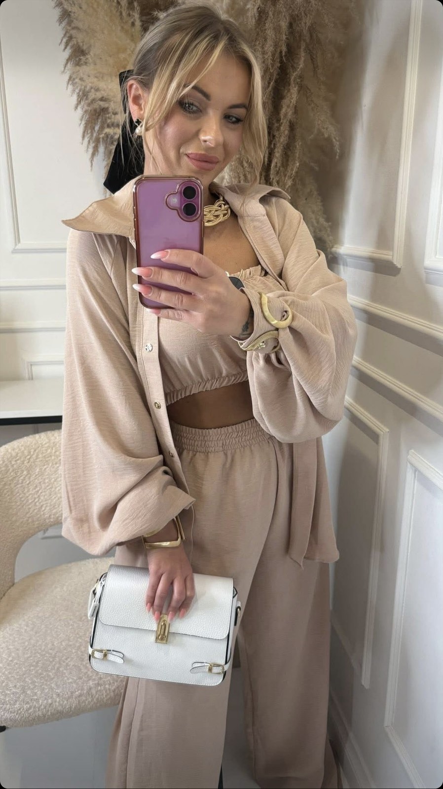 Komplet 3-częściowy Beżowy Mila